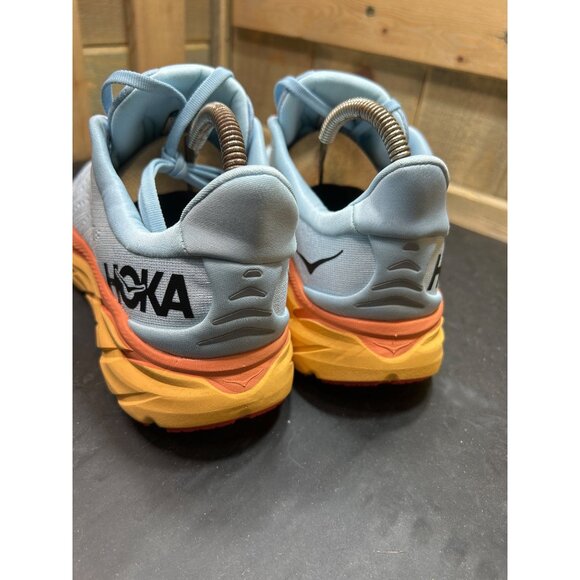 Hoka Clifton 8 Running Shoes Size 7D Light Blue Orange Yellow Womens - Picture 5 of 10